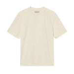 ultra-soft, preshrunk cotton jersey. Image of WHITESPACE Premium Tee in bone white on white background. Front.