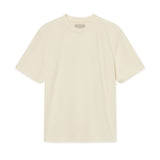 ultra-soft, preshrunk cotton jersey. Image of WHITESPACE Premium Tee in bone white on white background. Front.