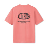 ultra-soft, preshrunk cotton jersey. Image of WHITESPACE Premium Tee in mineral red on white background.