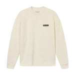 Men's Apparel. Tailored layers with softness, strength, and minimalist design. Image of WHITESPACE Fleece Crewneck, bone color