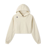 Women's Apparel. Tailored layers with softness, strength, and minimalist design. Image of WHITESPACE Cropped Hoodie, bone color
