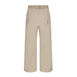 Beige cargo pants on a white background
