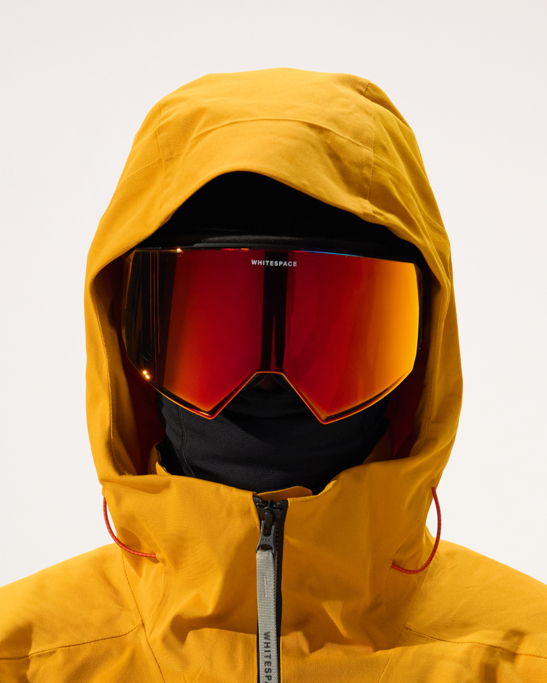 Model wearing WHITESPACE Magnetic MD Icon Goggles and 2L Insulated Cargo Jacket.