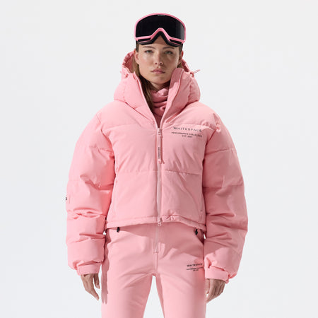 Cropped Puffer Jacket Pink Icing – WHITESPACE