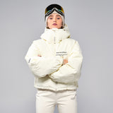 Cropped Puffer Jacket - Warm White