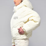 Cropped Puffer Jacket - Warm White