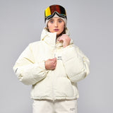 Cropped Puffer Jacket - Warm White