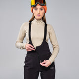 High Waisted Bib Pant - Black