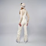 High Waisted Bib Pant - Warm White