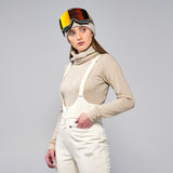 High Waisted Bib Pant - Warm White