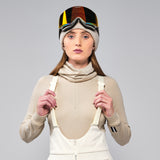High Waisted Bib Pant - Warm White
