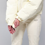 High Waisted Bib Pant - Warm White