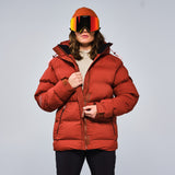 Insulated Puffy Parka Jacket - Smoked Red