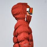 Insulated Puffy Parka Jacket - Smoked Red