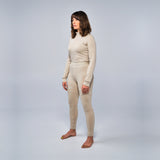 Women's Merino Baselayer Mockneck - Peyote Cream