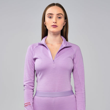 (取寄) ホワイトスペース レディース メリノ モック ネック トップ - ウィメンズ WHITESPACE women Merino Mock Neck Top - Women's Lilac Purple FW24_W_Merino_Top_Purple-