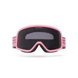 Dark tinted goggles in Pink Icing colorway with 'Whitespace' branding from a frontal view on a white background.