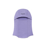 Purple balaclava with WHITESPACE logo on a white background