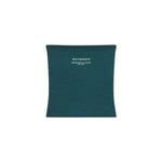 Teal neck gaiter with 'WHITESPACE' logo on a white background