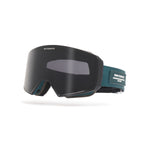 Dark tinted ski goggles with deep blue strap featuring 'Whitespace' branding on a white background.