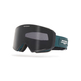 Dark tinted ski goggles with deep blue strap featuring 'Whitespace' branding on a white background.