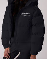 Cropped Puffer Jacket - Caviar