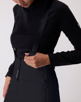 High Waisted Riding Bib - Caviar
