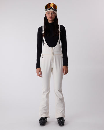High Waisted Riding Bib - Whisper White