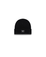 Rib Knit Cuffed Beanie - Caviar