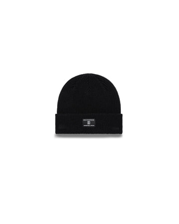 Rib Knit Cuffed Beanie Caviar