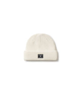 Rib Knit Cuffed Beanie - Whisper White