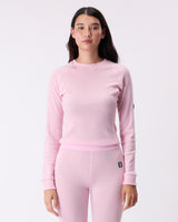 Waffle Knit Crewneck - Pink Lady