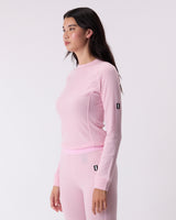 Waffle Knit Crewneck - Pink Lady