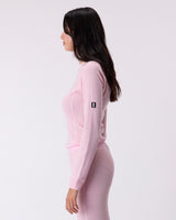 Waffle Knit Crewneck - Pink Lady