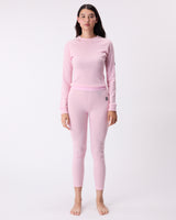 Waffle Knit Crewneck - Pink Lady