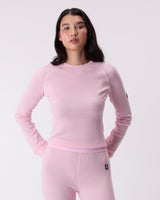 Waffle Knit Crewneck - Pink Lady