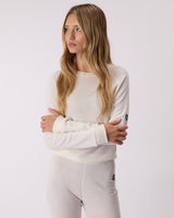 Waffle Knit Crewneck - Whisper White