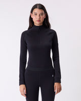 Women's Merino Mockneck - Caviar