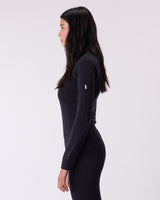 Women's Merino Mockneck - Caviar