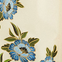 Floral pattern with blue flowers on a beige background