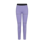 Purple leggings with 'whitespace' branding on a white background