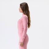 Women's Merino Mockneck - Pink Icing