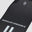 Close up of Moncler Grenoble snowboard in black.