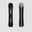Product display of the Moncler Grenoble x WHITESPACE Snowboard in Black front and back view. 