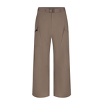 Brown pants with a belt on a white background