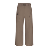 Brown pants with a belt on a white background