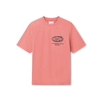 Pink t-shirt with WHITESPACE logo on the chest, on a white background