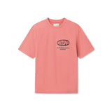 Pink t-shirt with WHITESPACE logo on the chest, on a white background