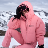 Cropped Puffer Jacket - Pink Icing