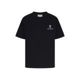 Black t-shirt with a small WHITESPACE logo on a white background